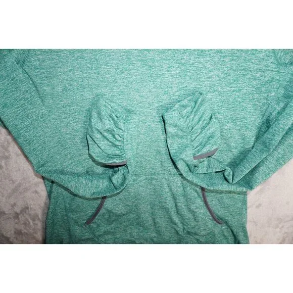 Nike Large Running Hoodie Teal Thumb Loop Finger Covers Pullover L - Picture 8 of 13